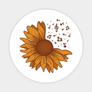 Sunflower musical notes Magnet